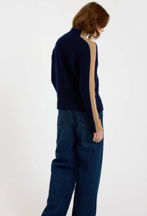 Brodie Chamonix Mock Neck - Navy