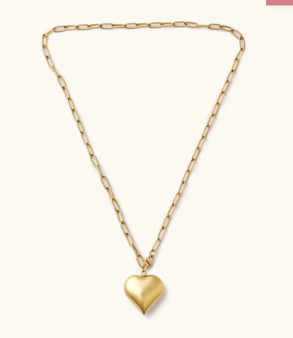 Nikki Smith Bubble Heart Chain Necklace - Gold