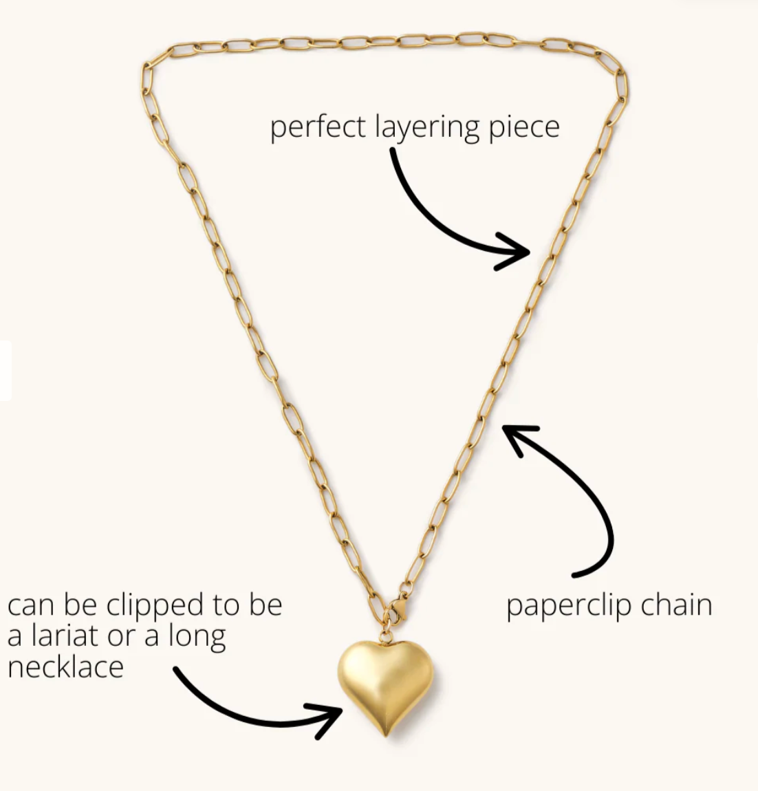 Nikki Smith Bubble Heart Chain Necklace - Gold