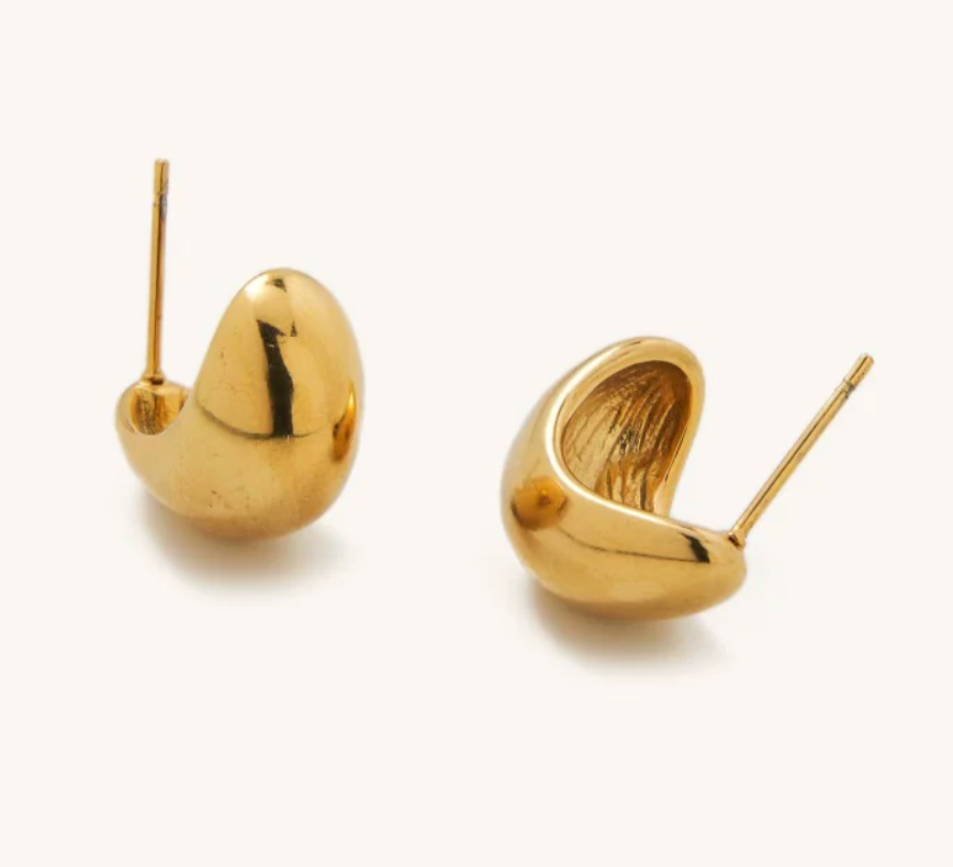 Nikki Smith Chunky Teardrop Hoops - Gold