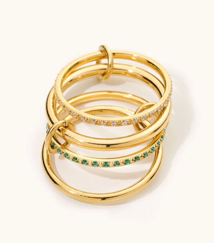 Nikki Smith Madelyn Emerald Stacked Ring