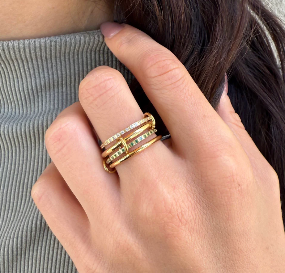 Nikki Smith Madelyn Emerald Stacked Ring