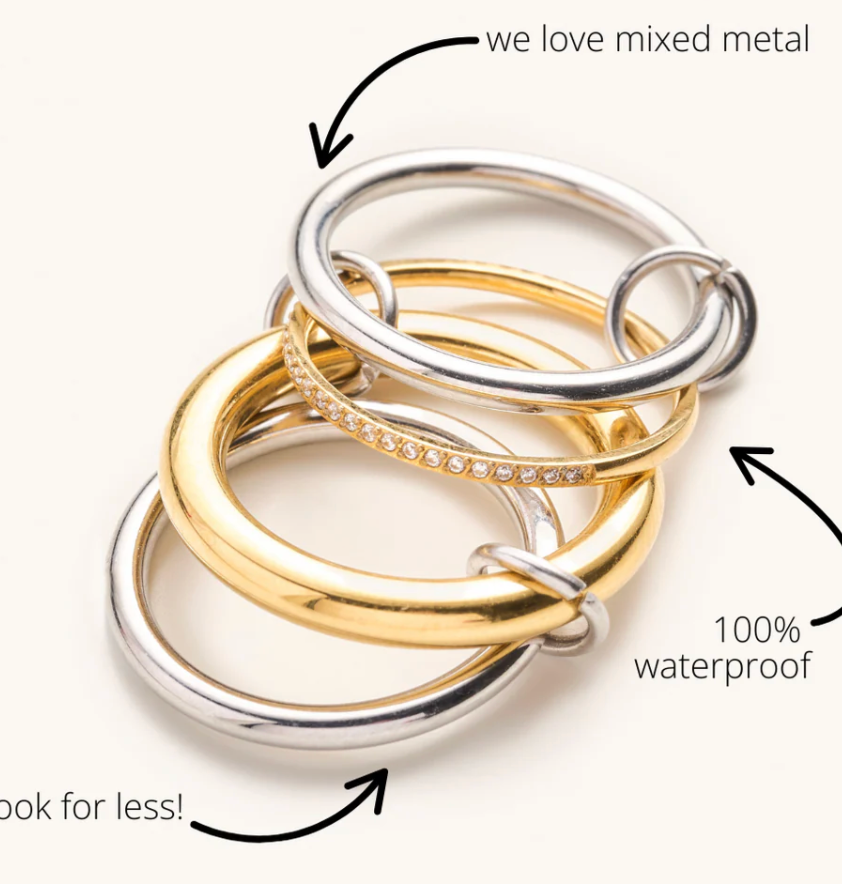 Nikki Smith Olivia Mixed Metal Stacked Ring