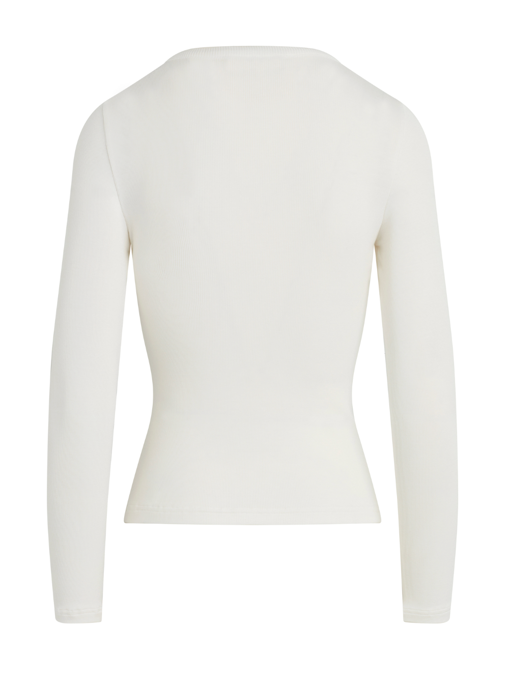 Favorite Daughter Henley Ribbed Long Sleeve Shirt - White