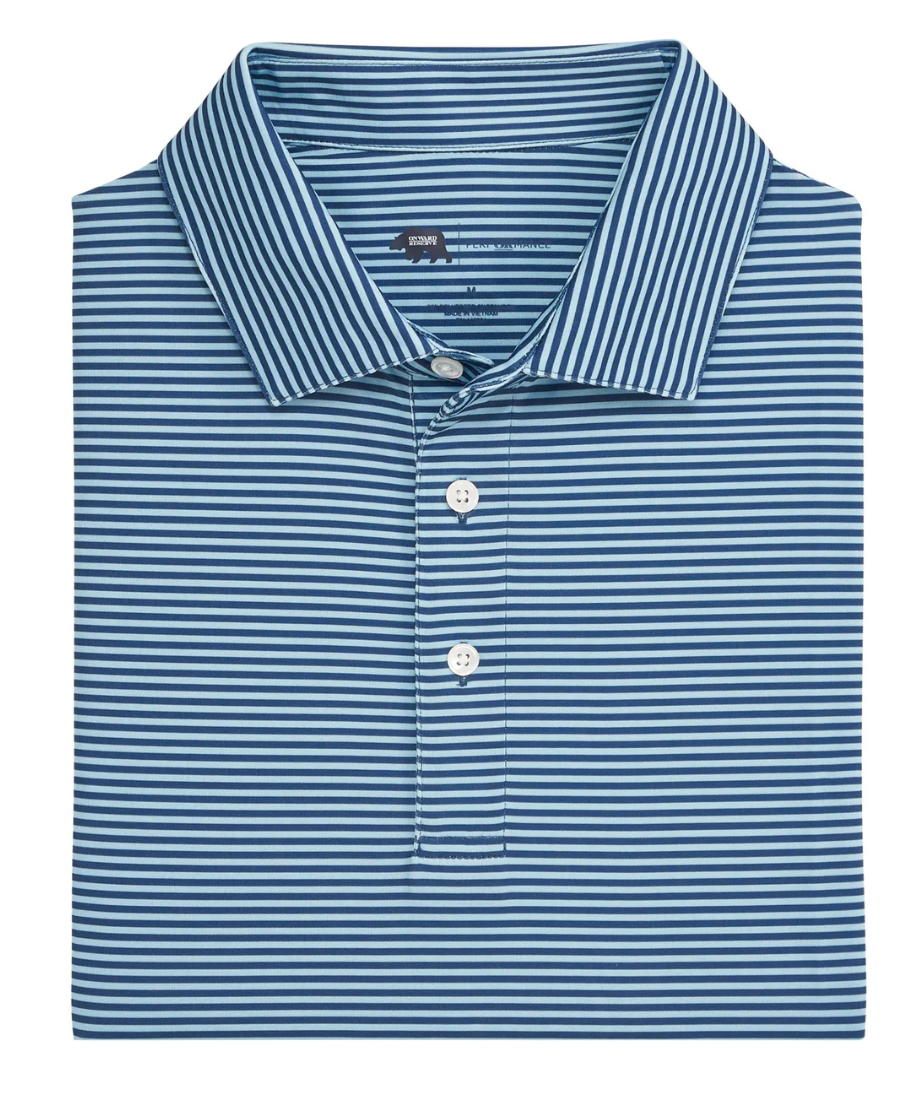 Onward Reserve Echo Stripe Performance Polo - Ensign Blue