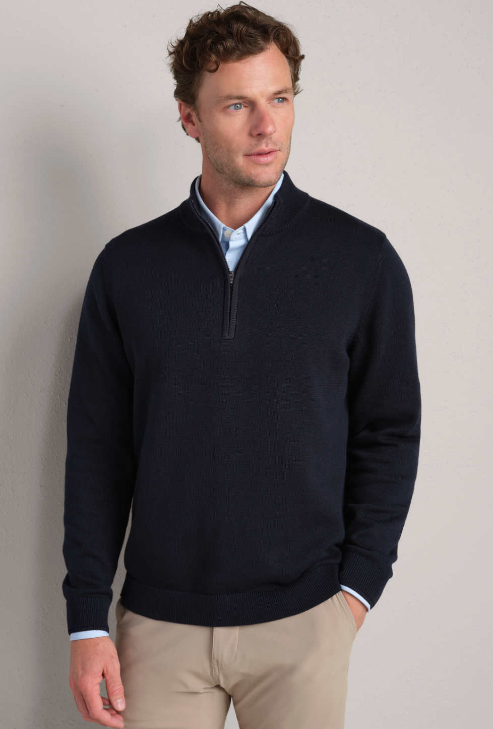 Rhone Apparel Commuter 1/4 Zip Sweater - True Navy