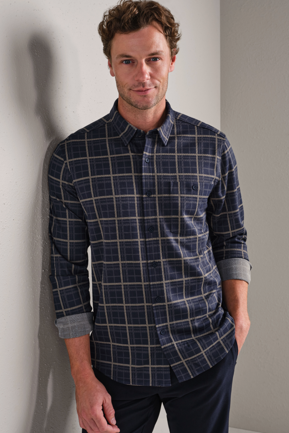 Rhone Apparel Hardy Flannel Shirt - Fatigue Green/True Navy Plaid
