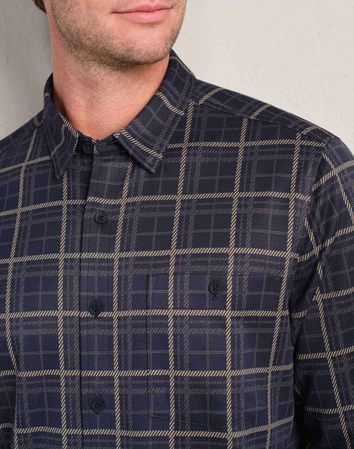 Rhone Apparel Hardy Flannel Shirt - Fatigue Green/True Navy Plaid