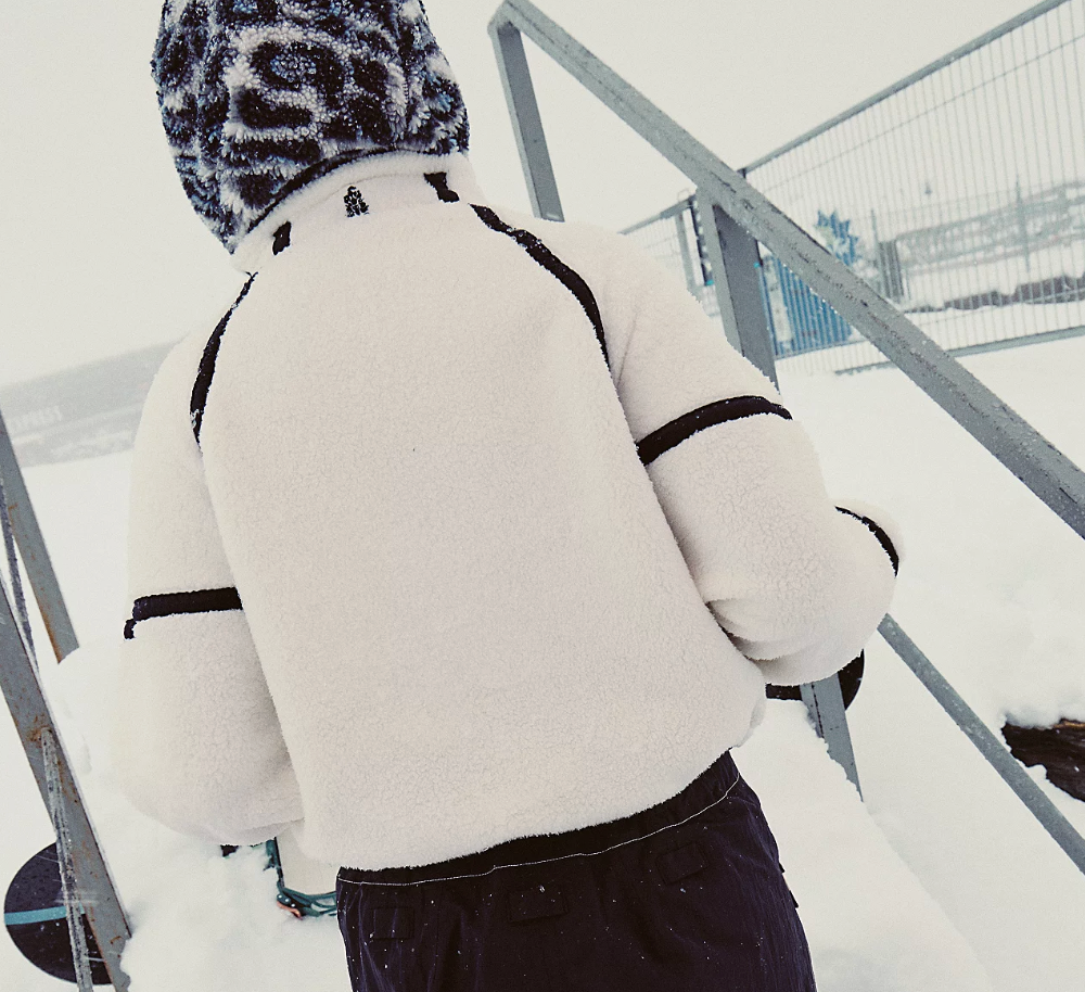 Free People Mountain High 1/2 Zip Fleece - White Combo