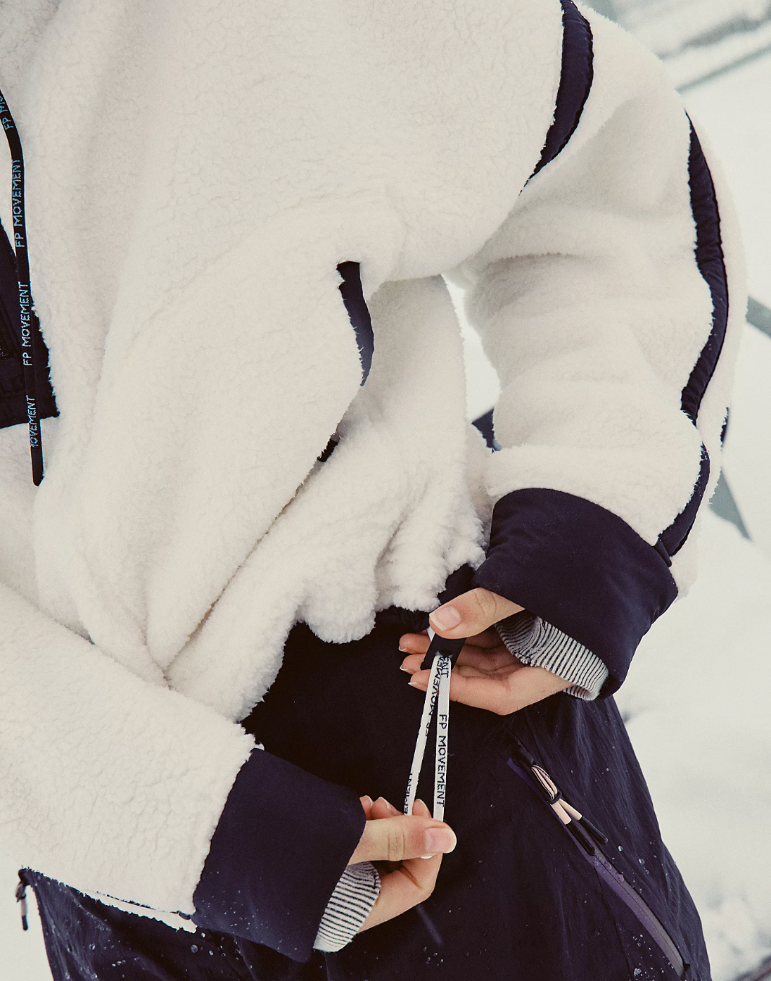 Free People Mountain High 1/2 Zip Fleece - White Combo