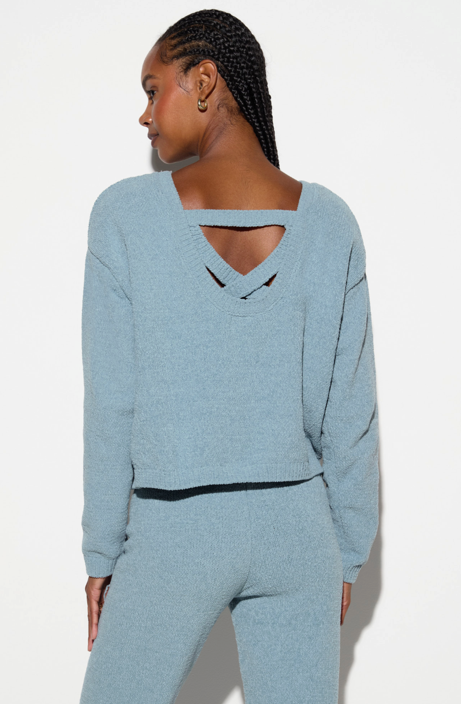 Spiritual Gangster Blaire Chenille Top - Ocean Fog