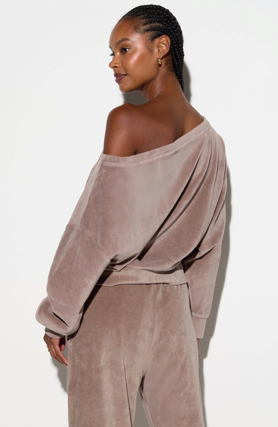 Spiritual Gangster Ava Velour Sweatshirt - Moon Rock