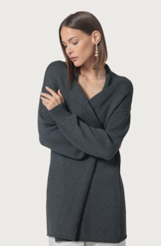 Lusana Cardigan - Charcoal