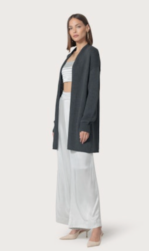 Lusana Cardigan - Charcoal