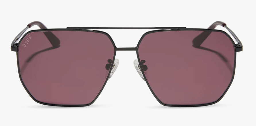 DIFF Eyewear Berkely Sunglasses - Black and Dark Cherry