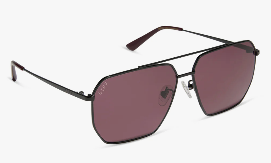 DIFF Eyewear Berkely Sunglasses - Black and Dark Cherry