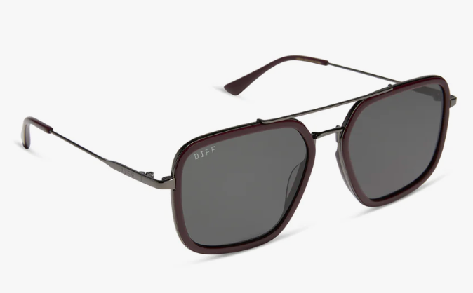 DIFF Eyewear Jordan Polarized - Dark Cherry Lacquer and Grey Gradient
