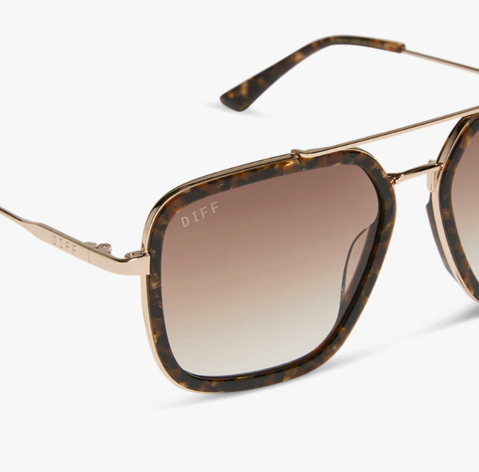 DIFF Eyewear Jordan Polarized - Glitter Tortoise + Brown Gradient