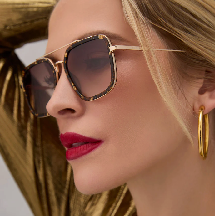 DIFF Eyewear Jordan Polarized - Glitter Tortoise + Brown Gradient