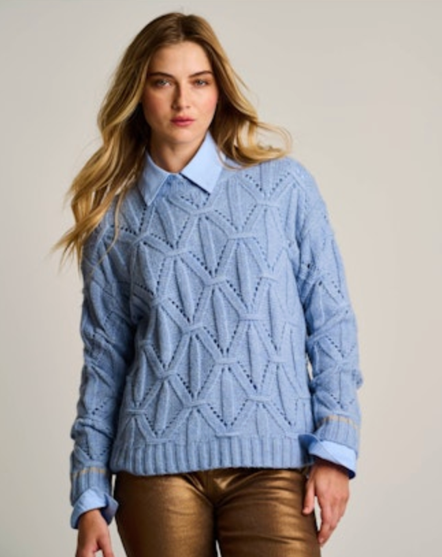 Lisa Todd Cable Crew - Blue Wash