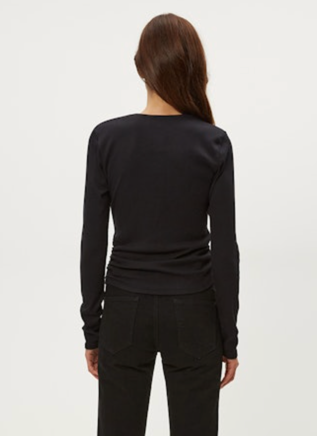 Michael Stars Sarah Square Neck Long Sleeve - Black
