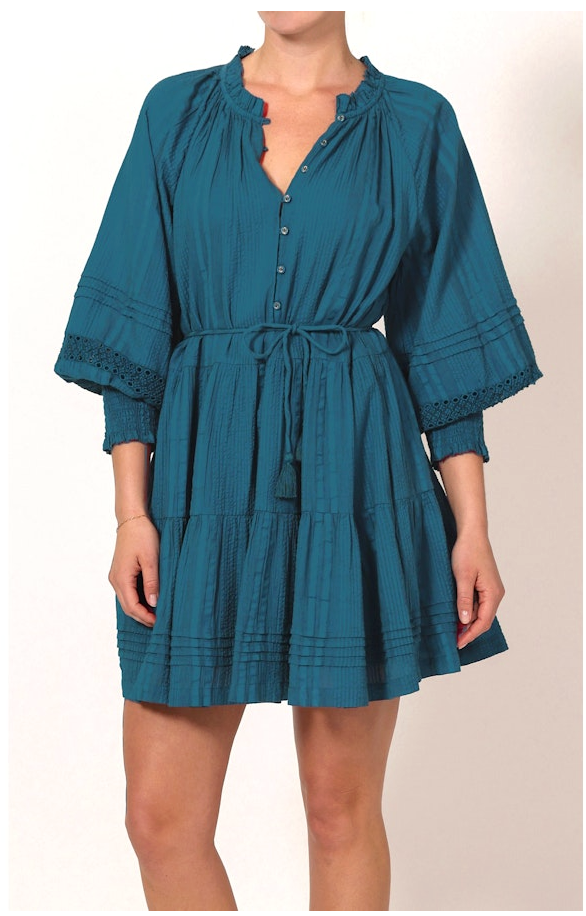 Cleobella Meadow Mini Dress - Majorca Blue