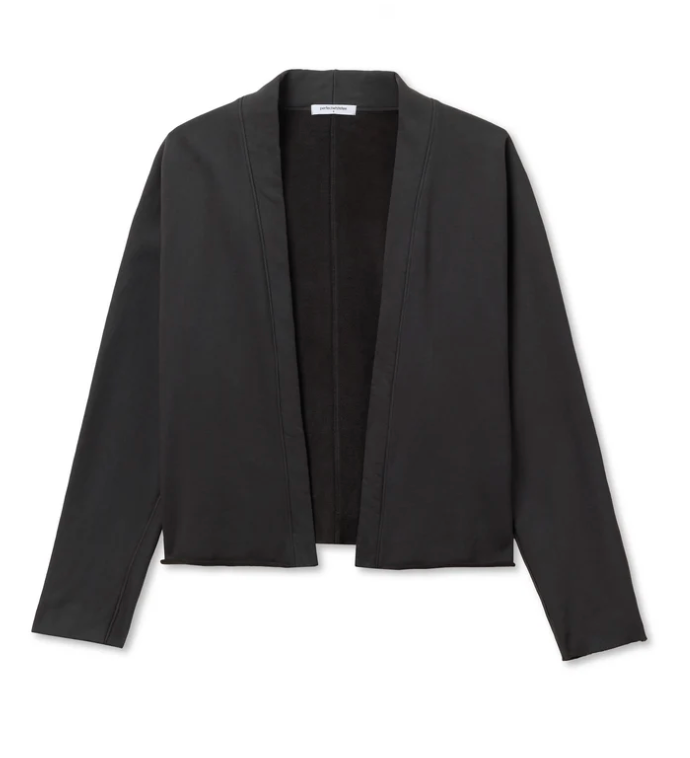 Perfect White Tee Olivia Fleece Cardigan - Vintage Black