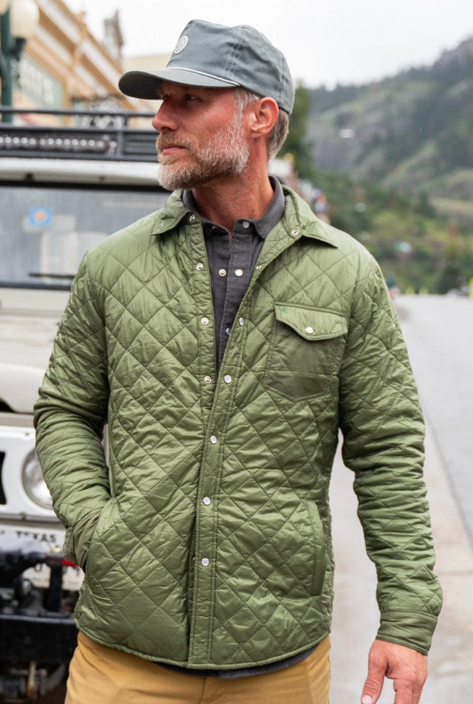 Criquet Quilted Shacket - Olive