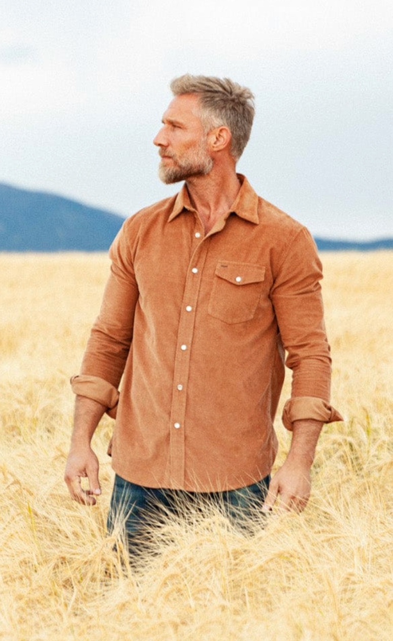 Criquet Long Sleeve Corduroy Pearl Snap - Whiskey Business