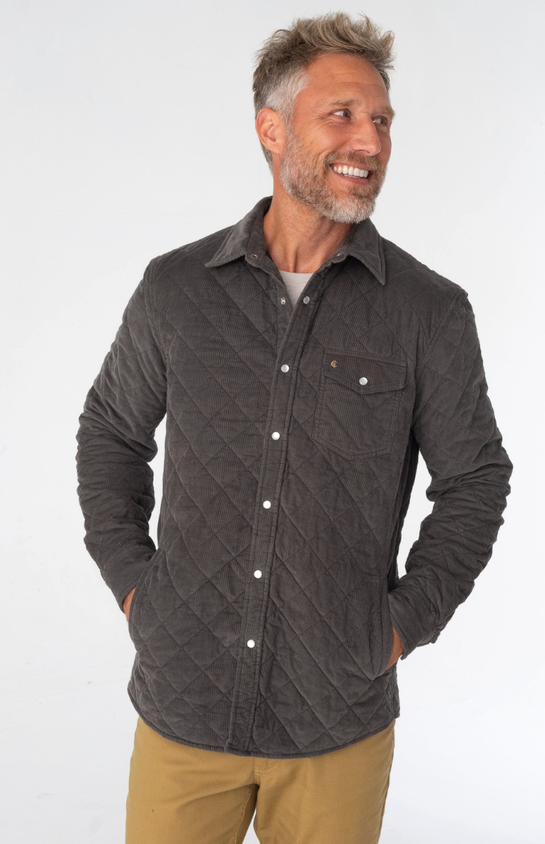 Criquet Corduroy Quilted Shacket - Midnight Ash