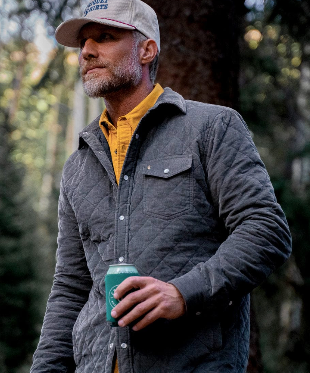 Criquet Corduroy Quilted Shacket - Midnight Ash
