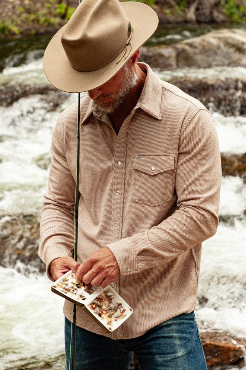 Criquet Chill Knit Pearl Snap - Stone