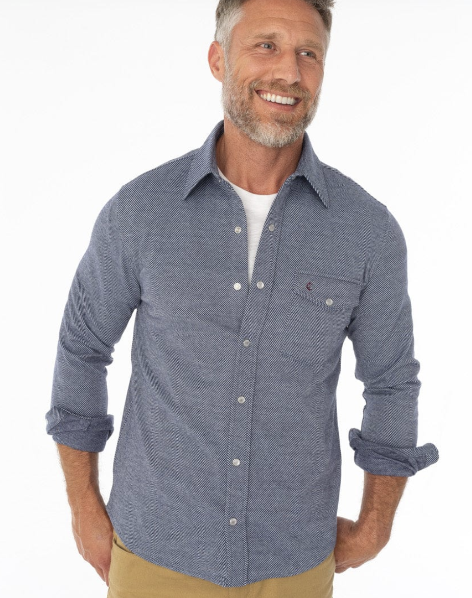 Criquet Chill Knit Pearl Snap - Navy