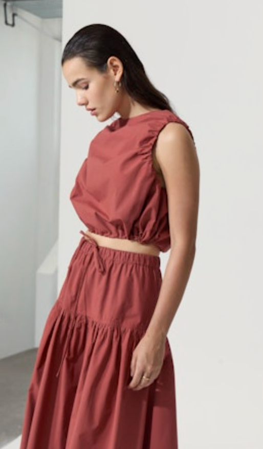 Deluc Elyna Top - Reddish Brown