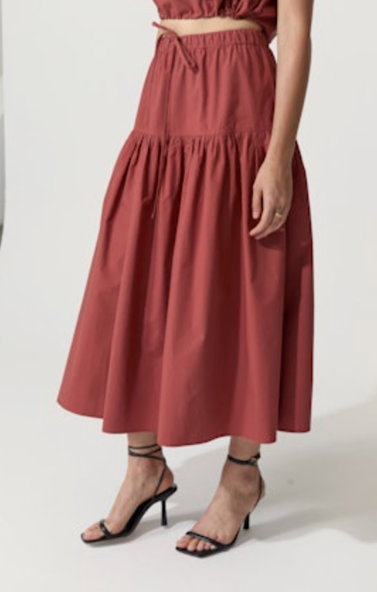 Deluc Elyna Skirt - Reddish Brown