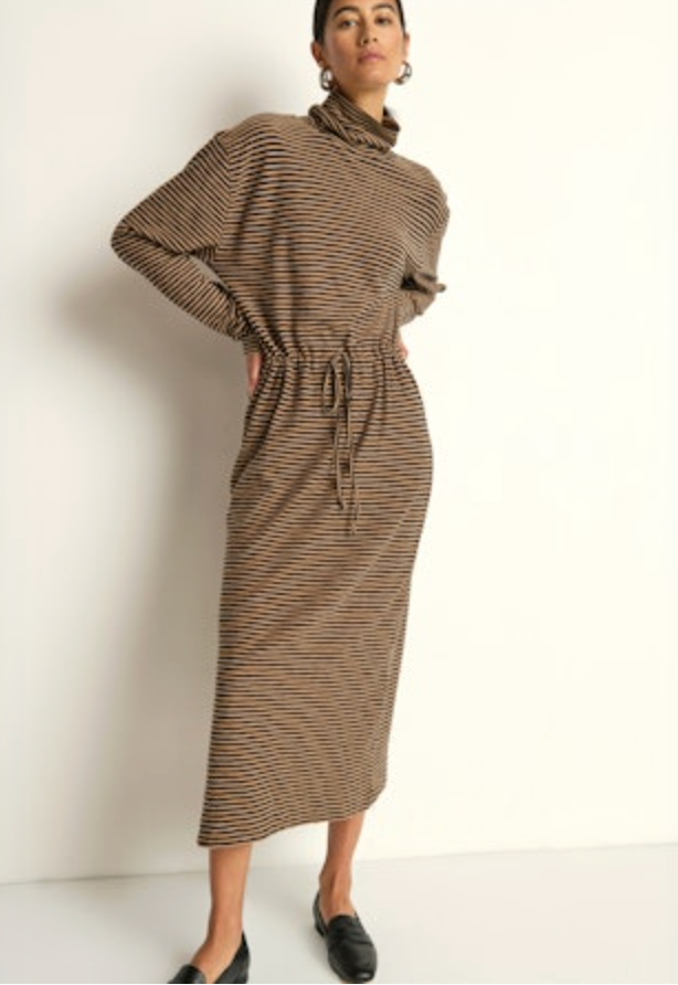 Nation Ltd. Mariel Dress - Mini Cocoa Stripe