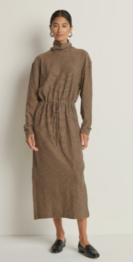 Nation Ltd. Mariel Dress - Mini Cocoa Stripe