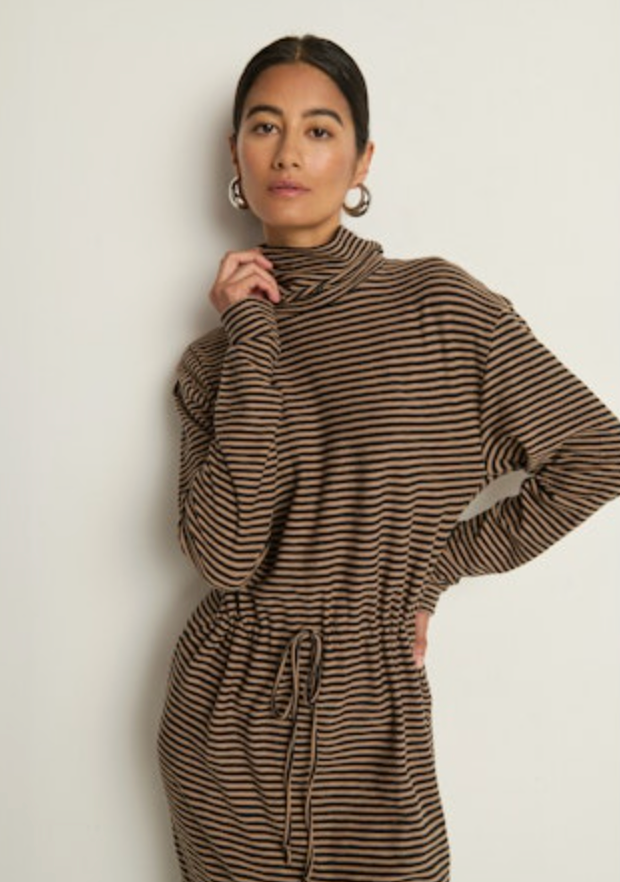Nation Ltd. Mariel Dress - Mini Cocoa Stripe