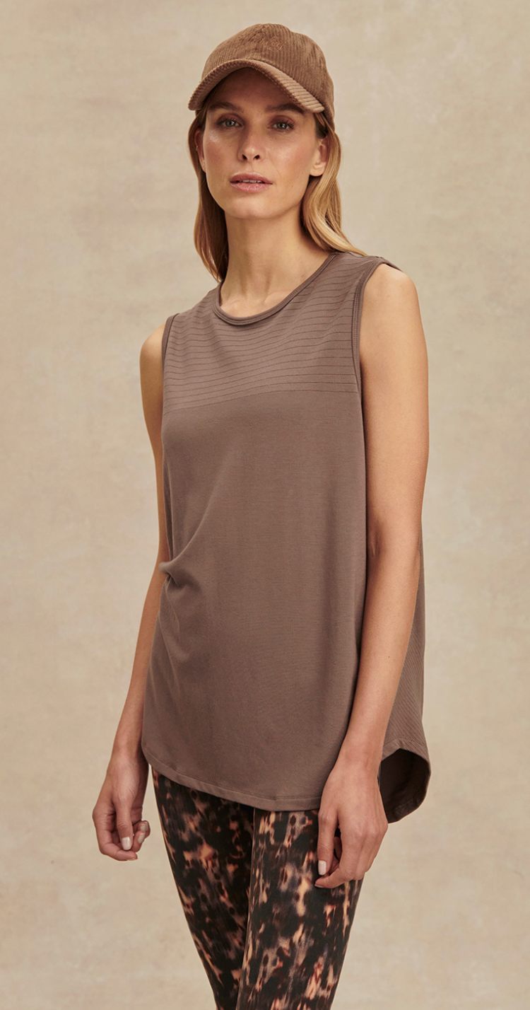 Varley Nolan Seamless Tank - Coffee Quartz