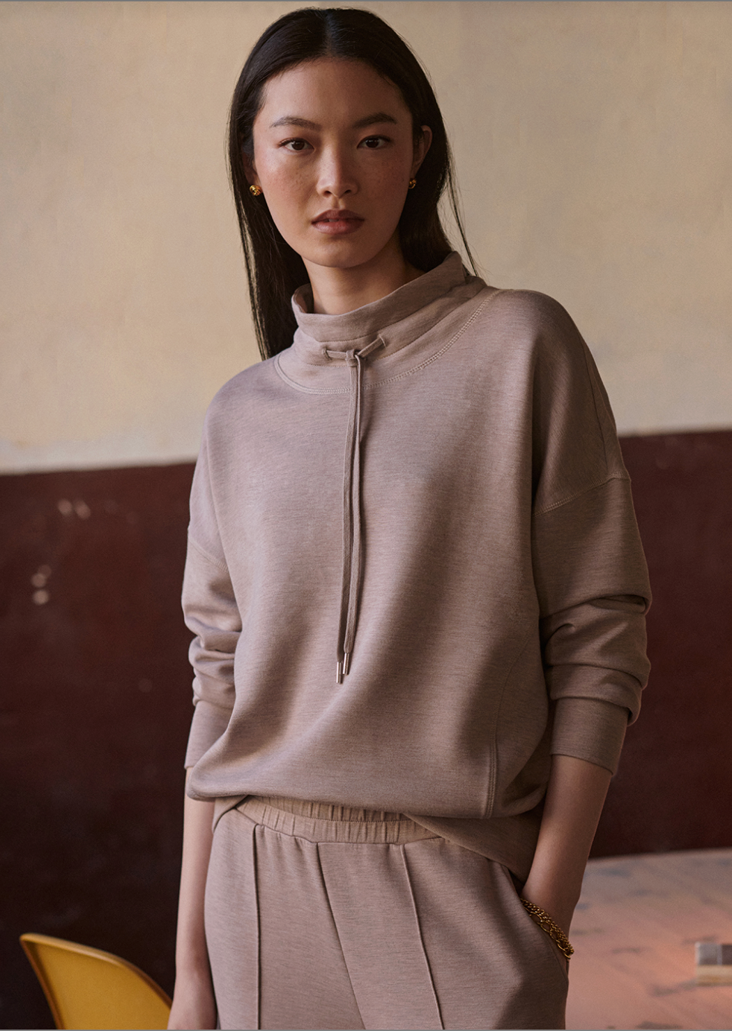 Varley Oakdale Sweat - Taupe Marl