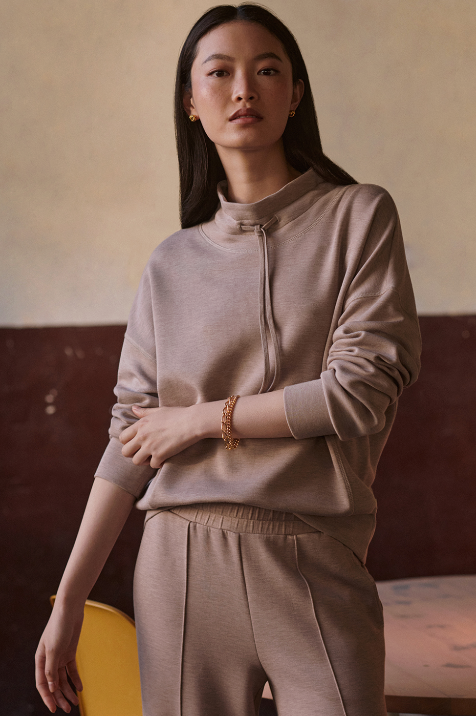 Varley Oakdale Sweat - Taupe Marl