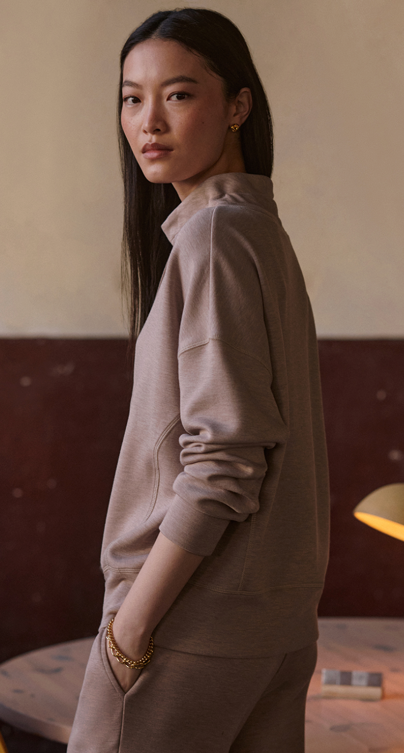 Varley Oakdale Sweat - Taupe Marl