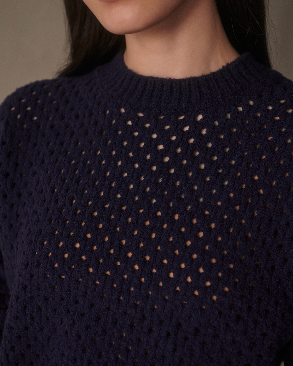 Varley Grady Boucle Knit Sweater - Evening Blue