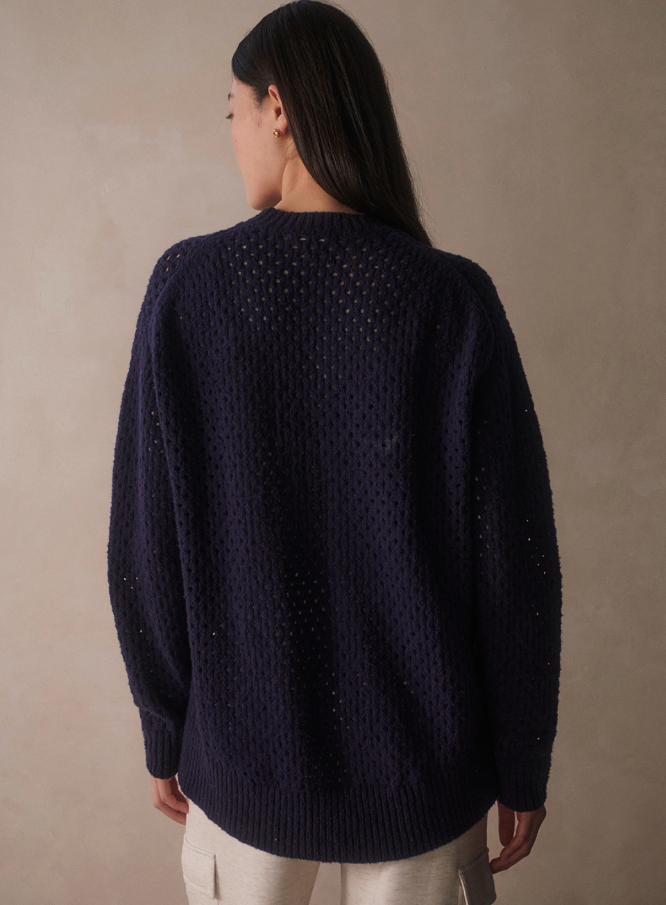 Varley Grady Boucle Knit Sweater - Evening Blue