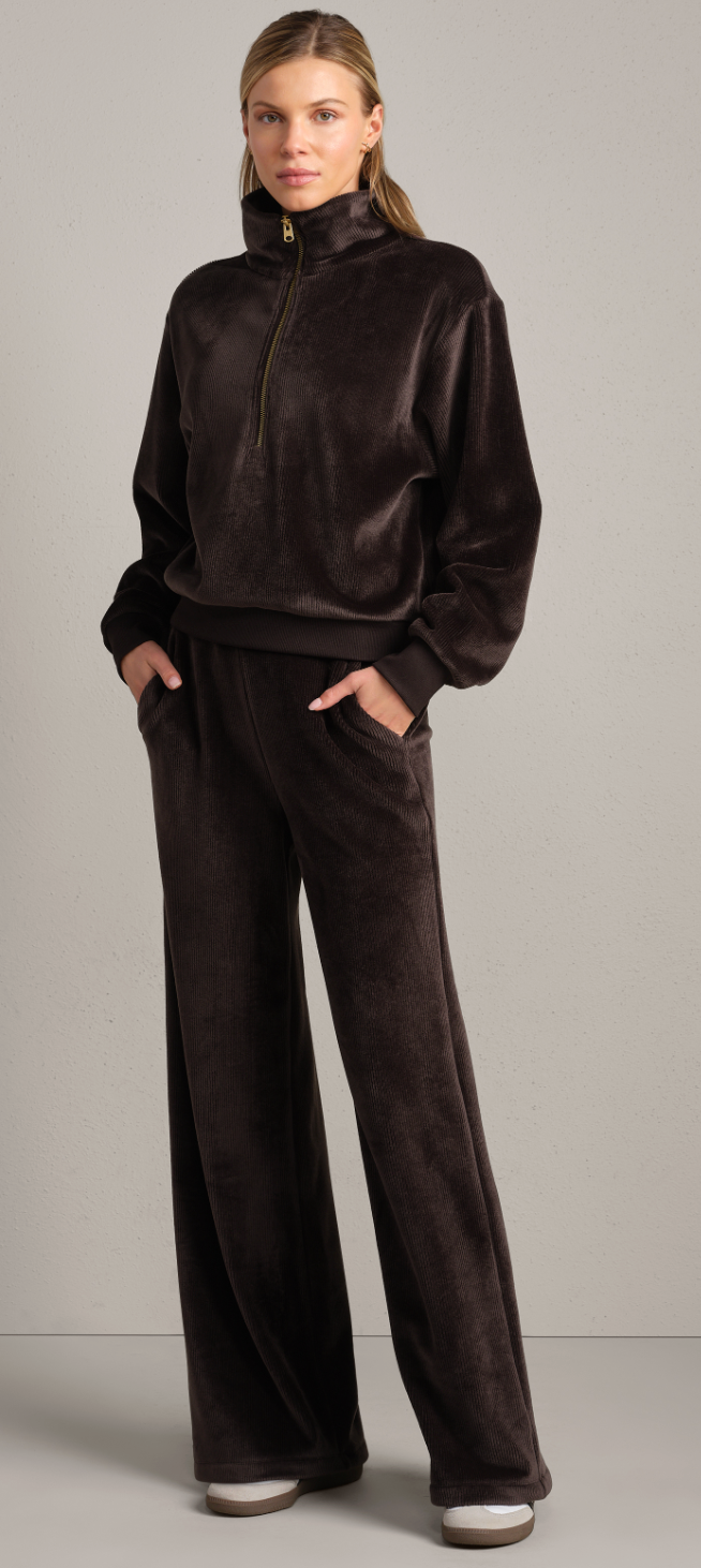 Rhone Apparel Plush 1/2 Zip - Dark Espresso