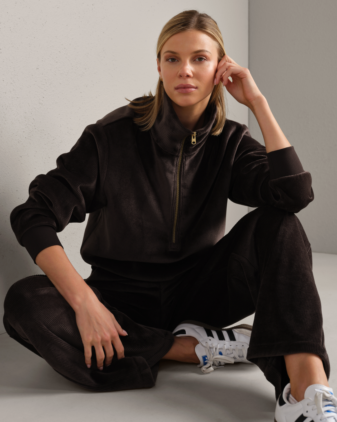 Rhone Apparel Plush 1/2 Zip - Dark Espresso