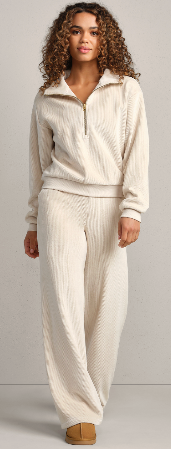 Rhone Apparel Plush 1/2 Zip - Bone