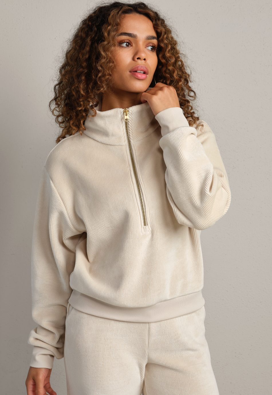 Rhone Apparel Plush 1/2 Zip - Bone