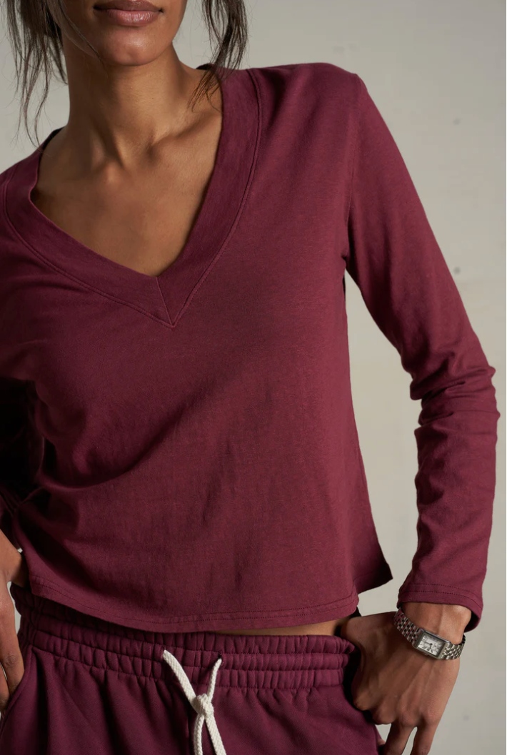 Perfect White Tee Fiona - Dark Burgundy