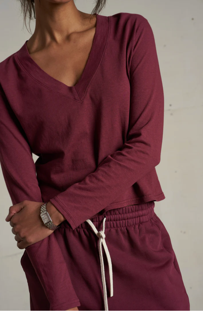 Perfect White Tee Fiona - Dark Burgundy